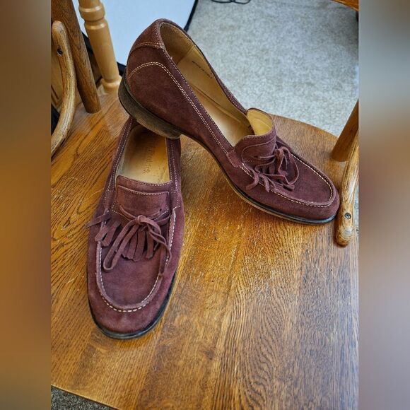Paul Frederick Made in Italy Burgundy suede slip-on shoes - Picture 11 of 11